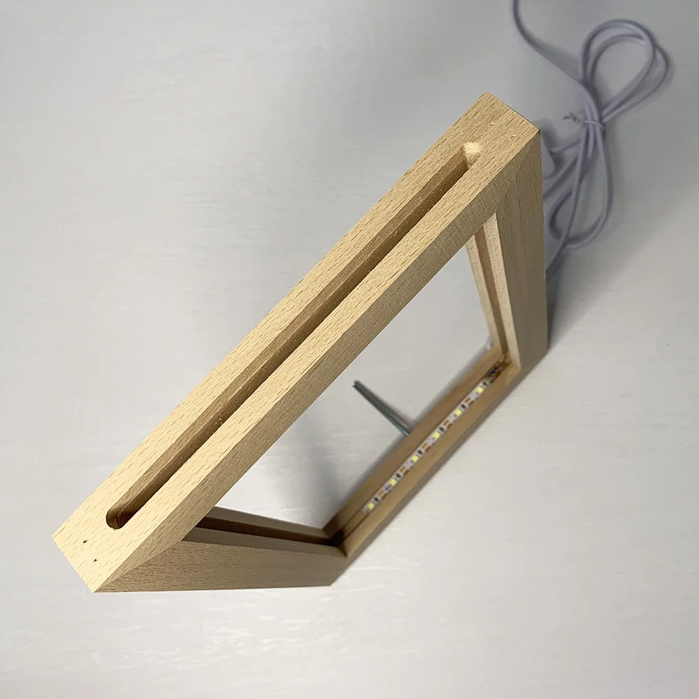 DIY шаблоны деревянные светодиодные фоторамки 3D ночник Рождество пользовательский дизайн дома свадьба Дерево картина акриловая фоторамка