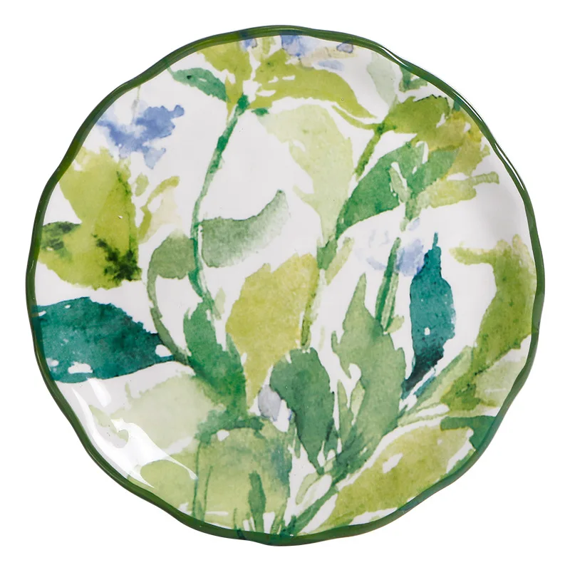 Творческая свежая паста тарелка в пасторальном стиле глубокая с фруктами керамический Прохладный цветочный чайный набор Посуда