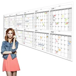 Custom Large Whiteboard Task Organizer Yearly Planner for Home Office School Projects Dry Erase Wall Calendar