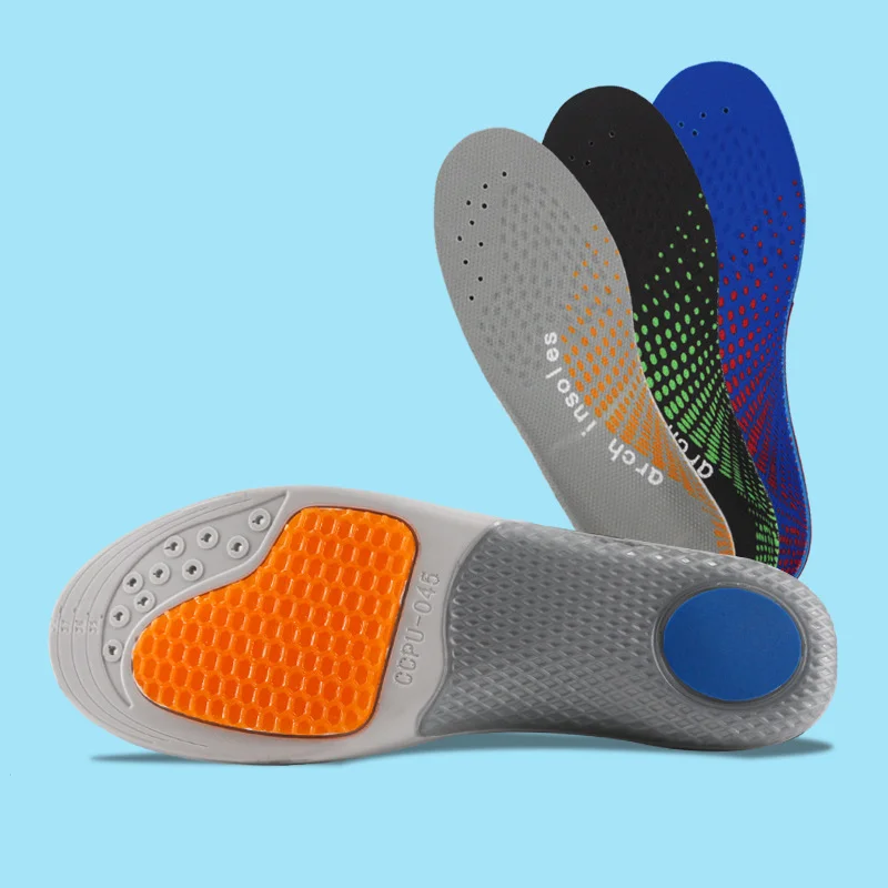 Poron Shock Absorber Sweat-Absorbing Non-Slip Breathable Sports Running Arch Sports Insole Men and Women 19-Size 46 Cutting