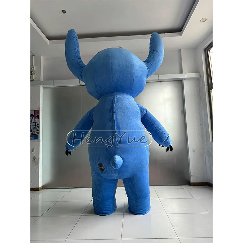 Hengyue Cartoon Character Inflatable Stitch Mascot Costumes for Adults Shopping Mall Party Decor Giant Walking Animal Costumes