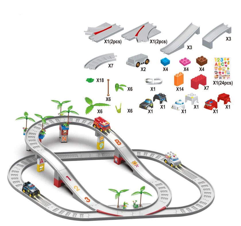 2022 toys Slot Car Racing Track Electric 1/60 Mini Fast Speed Car Race Track slot toys running car interlocking toy bricks