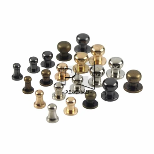 Sam Brown Browne Buttons Screwback Round Head Ball Post Studs Nail Rivets Leather Craft Hardware Accessories