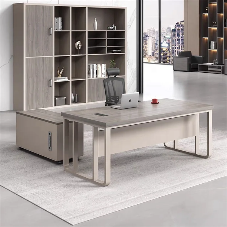 Hot Sale High End  Office Furniture L Shaped Boos Computer Table  Drawer Managers CEO Wooden Office Desks