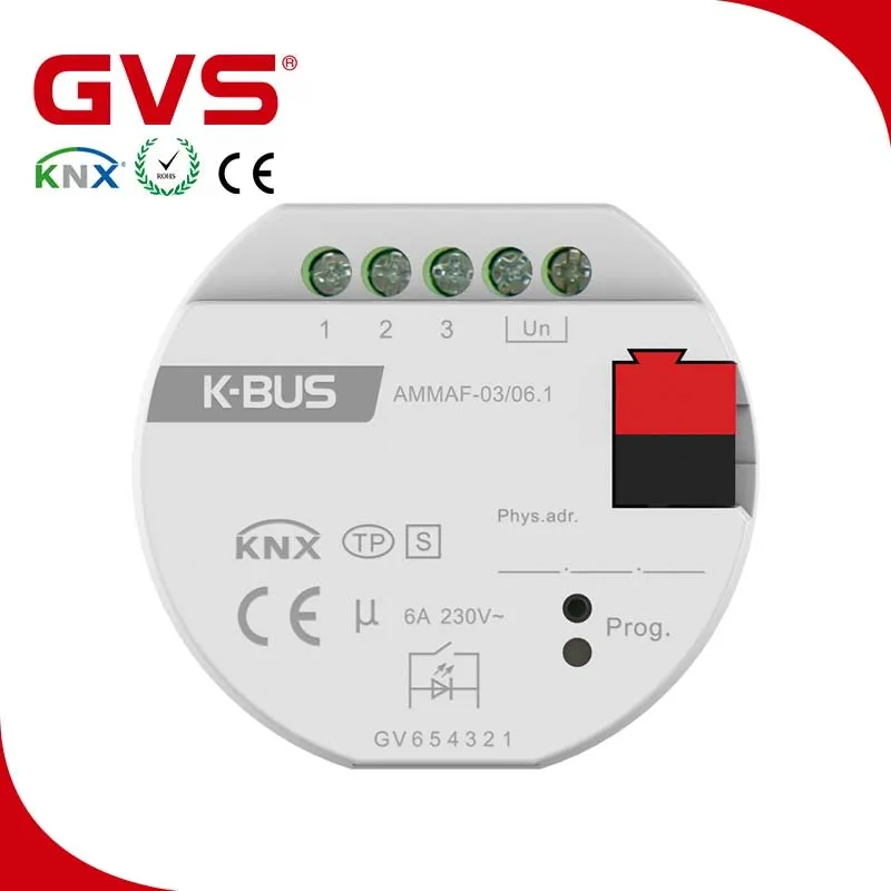 GVS KNX Factory Direct Multifunctional Actuator KNX Multi-function Actuator Mini 3-Fold 6A Switching Blind Control AMMAF-03/06