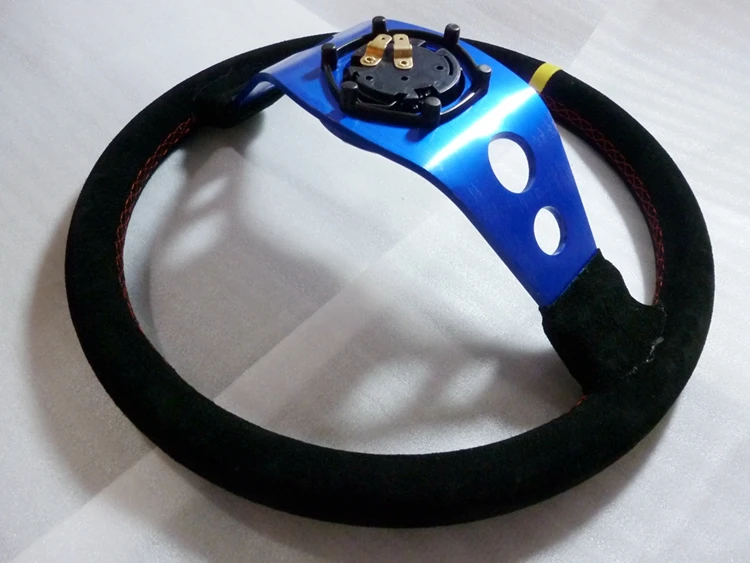 PVC Suede Leather Steering Wheel For Lexus Mitsubishi Lancer Bmw E39