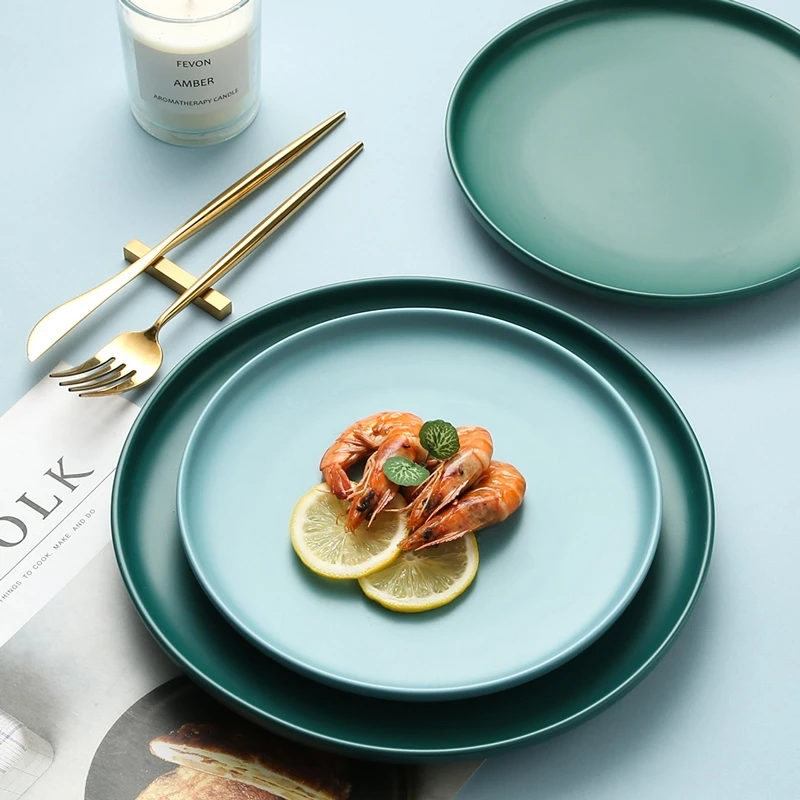 High Density White Antique Plates Oval Porcelain Plate Matte Steak Dish