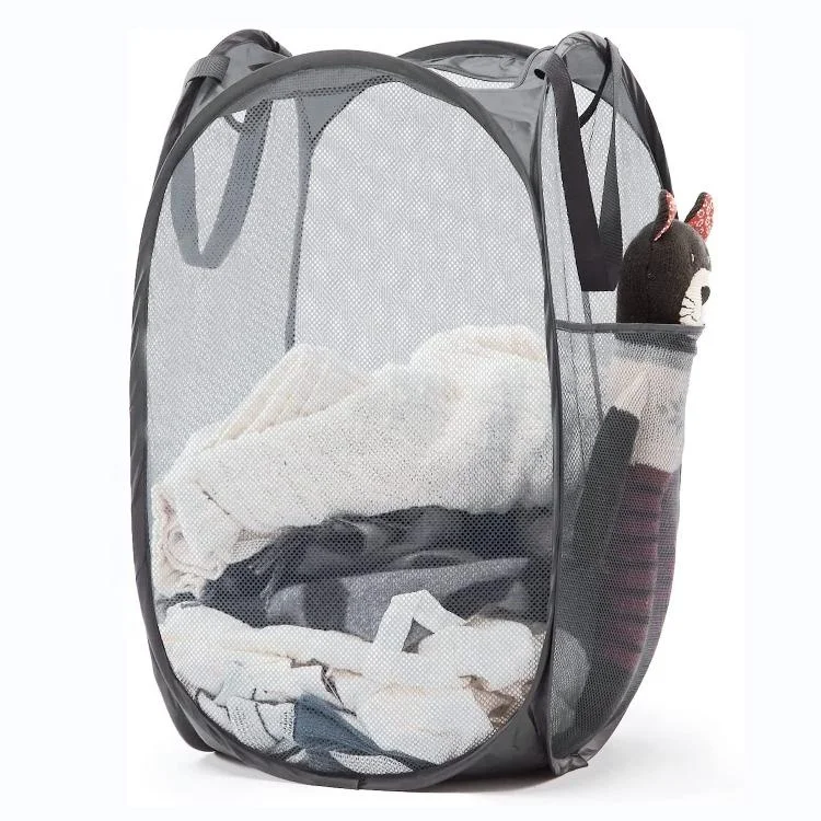 Small Collapsible Kids Hamper Fold-up Office Storage Bin Pop Up Laundry Sorter Basket for Bedroom Closet Living Room Travel Camp