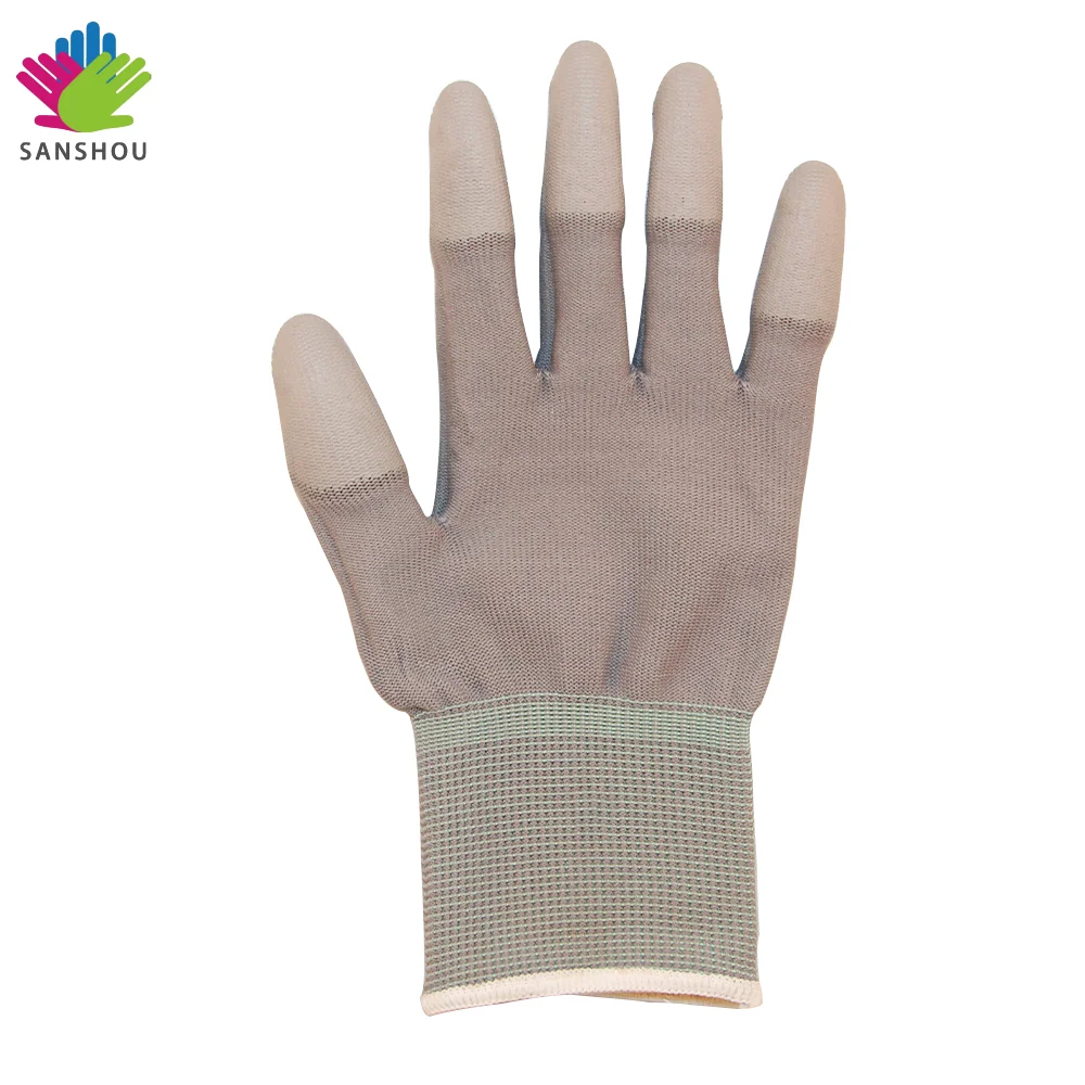13 gauge 15 gauge PU coated PU palm nylon PU gloves for electrical