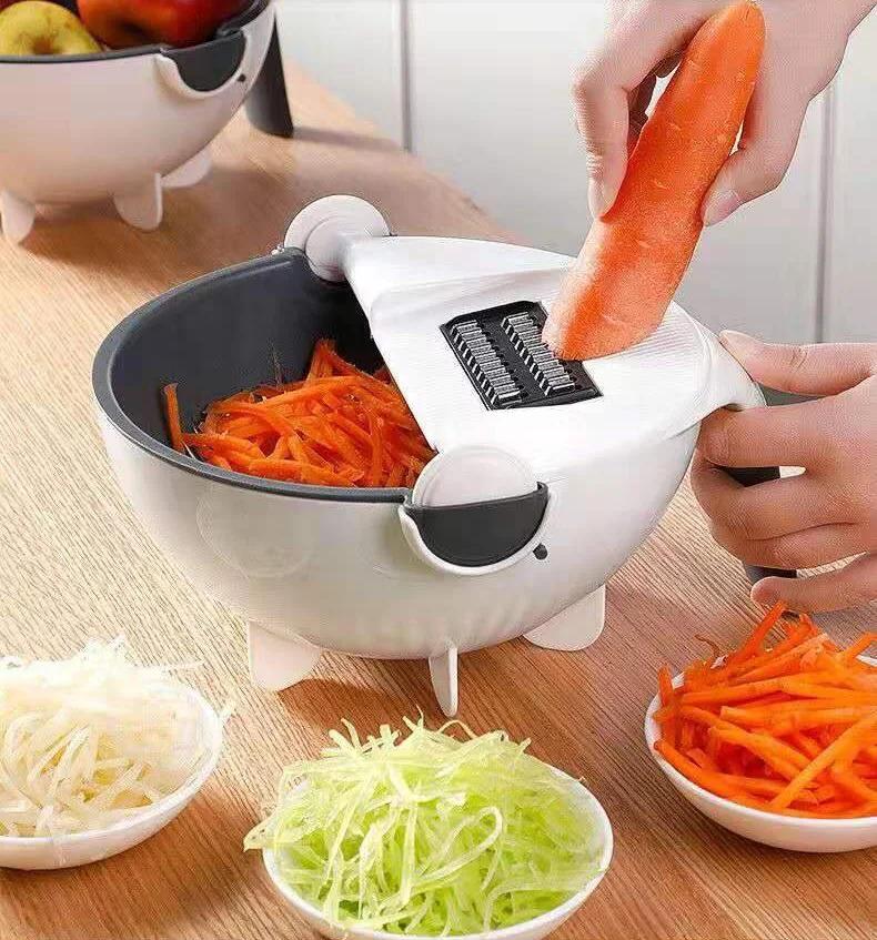 9 in 1 multifunction vegetable cutter fruit vegetable cutter vegetable cutter chopper With Drain Basket Magic Rotate