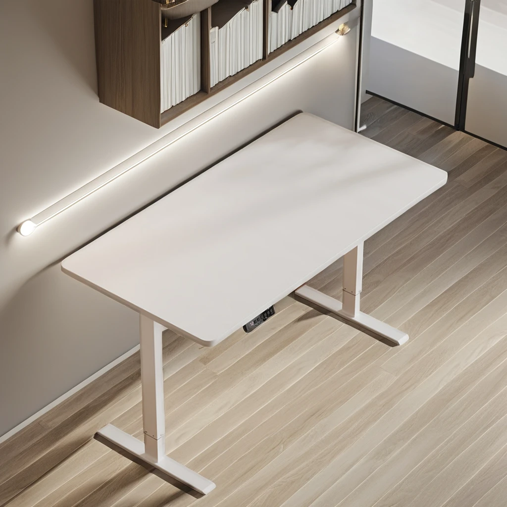 Smart Home Decor Single Motor Electric Desk Adjustable Height Sit-Stand Workstation Home Office Metal Frame Laptop Stand Desk