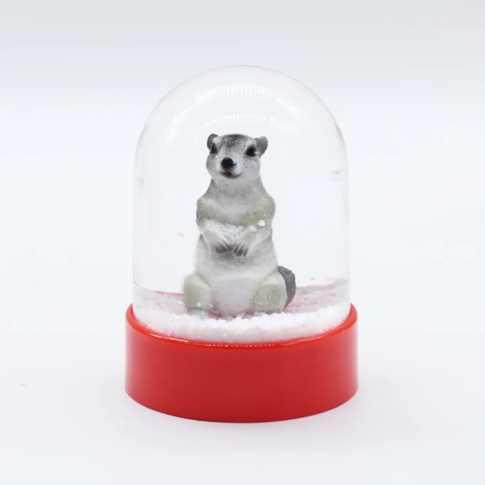 
Plastic Animal figurine Snow Globe with Custom Logo , Plastic 3D Resin Bear Figurine Water Ball For Home Decoration 