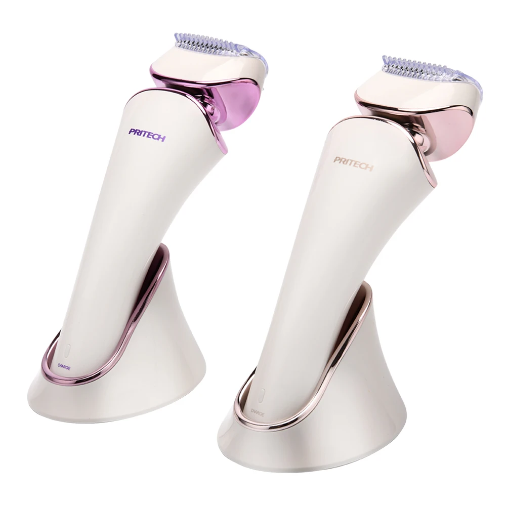 PRITECH 2020 3 в 1 из нержавеющей стали с лезвием водонепроницаемый USB порт для зарядки через Электрический средства ухода за кожей Женская бритва Smart Led свет