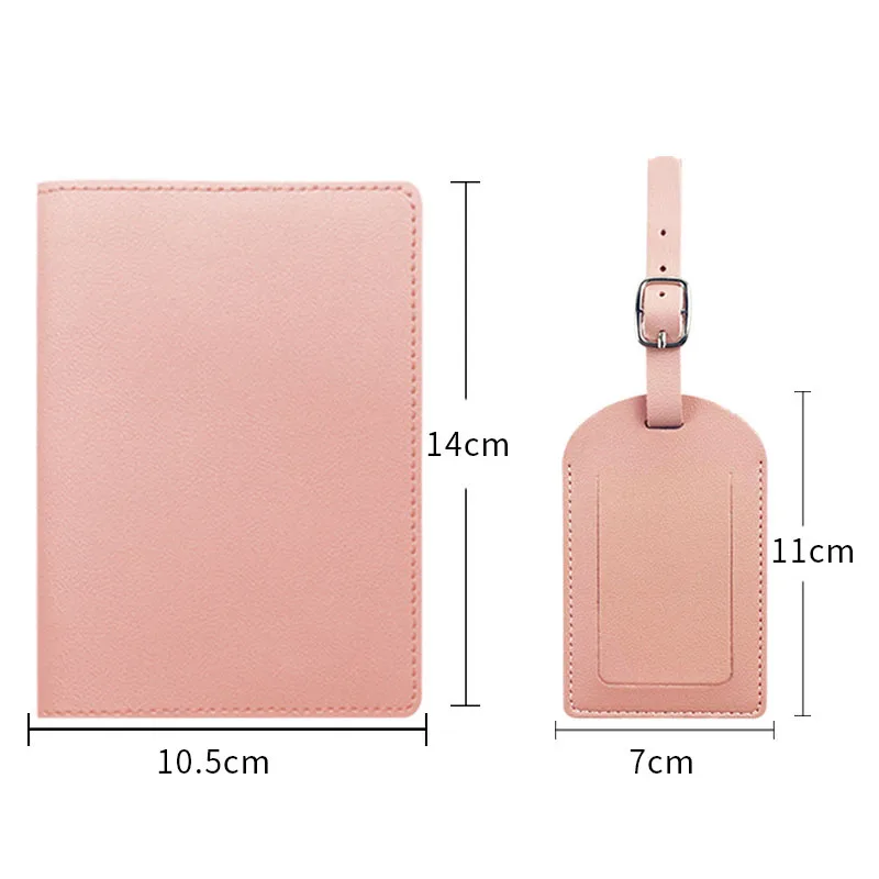 Wholesale Custom LOGO PU Leather Travel Set Passport Holder Luggage Tag Set for Business Gift Customization Passport Cover