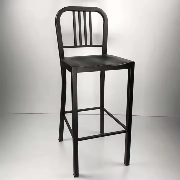 Wholesale Price Factory Direct Supply Furniture Colorful Metal Navy Coffee Shop Restaurant High Legs Bar Chairs