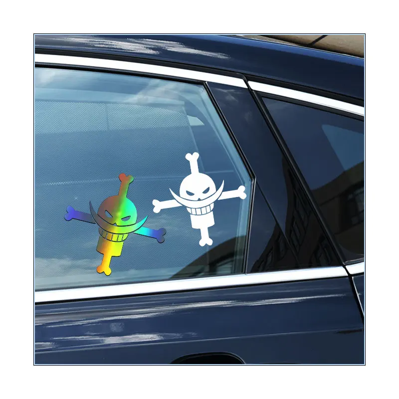 G162 Car & Motorcycle Logo Stickers Whitebeard Pirates Marine Reflective Tank Cap Bumper Trunk Decoration Helmet Laptop Phone