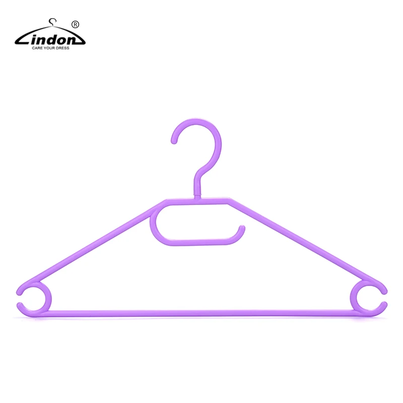 Thick Tubular Adult Yellow Colored Plastic Hangers With Swivel Hooks
