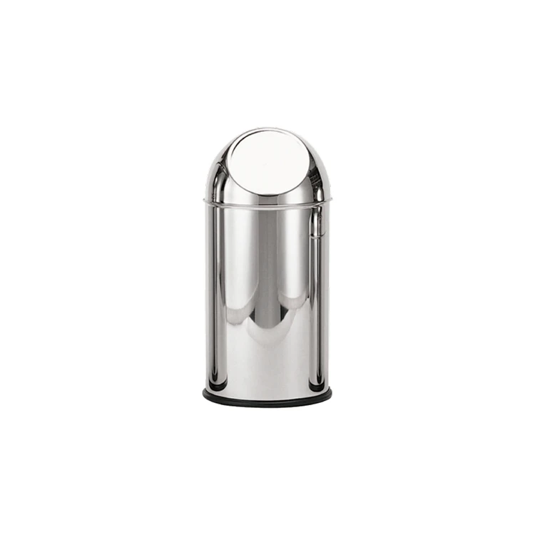 New Design High Quality Metal Stainless Steel 18 Liter Trash Can With Push Cover Lid
