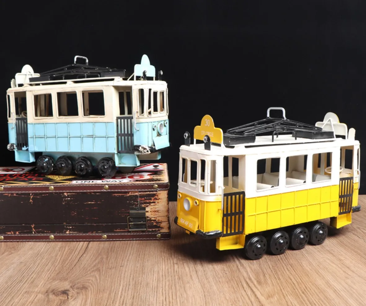 Tram Rail Bus Railcar Electric Bus Model scale handmade mini metal model bus vehicles