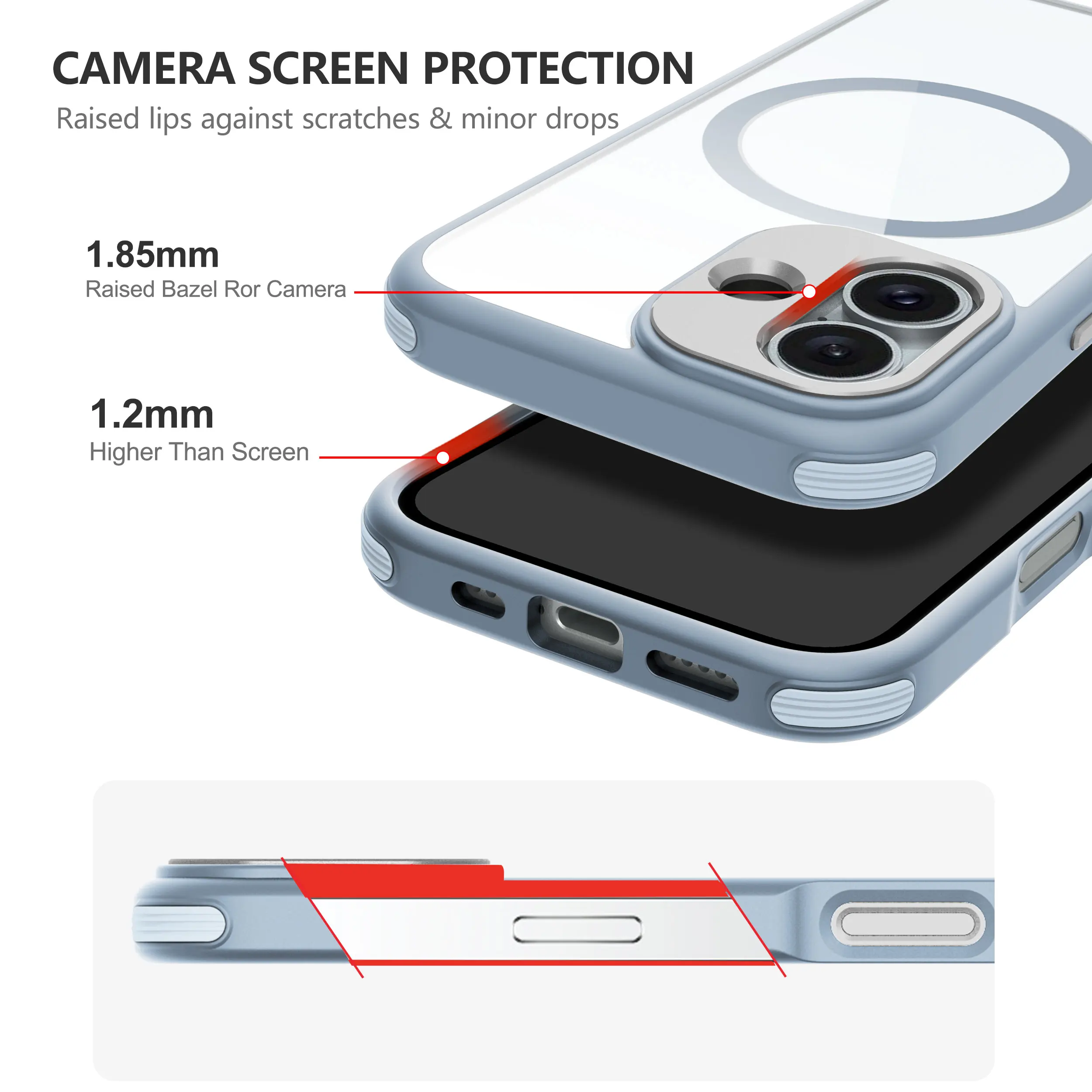 Luxury Anti Fall Air Cushion Clear Phone Case Magnetic Shockproof Suitable For iPhone 16 Pro