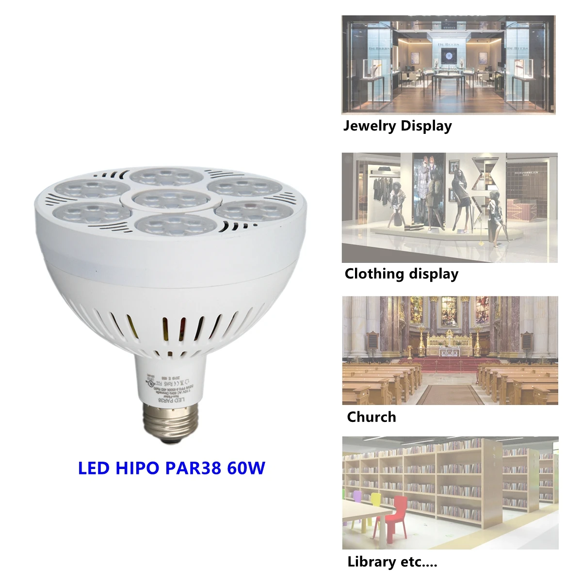 LED Par30/38 Spotlight Patent Design Dimmable Optional Suitable Indoor Par Lighting Jewelry Store 220V 50W  E27 E26