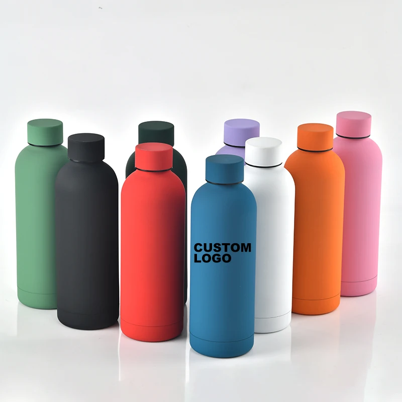 custom logo Multicolor stock 500ml Stainless Steel Double Wall Insulated Sports Vacuum Water Bottle Cola Shape Thermos