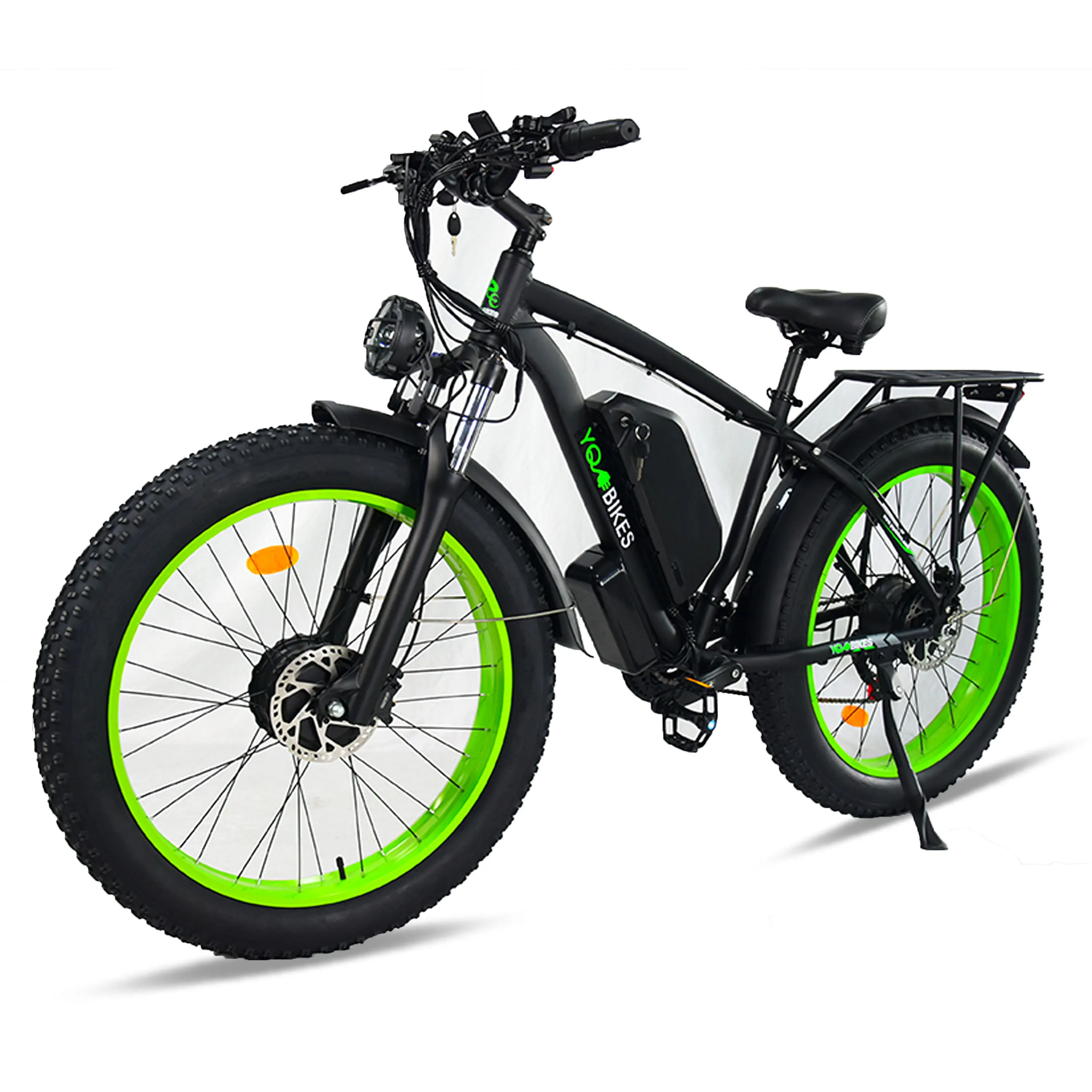 YQEBIKES Adult 2000W Powerful Electric Bicycle Dual Motor 26inch 48V 23Ah Lithium Snow Mountain Bike Full Suspension Ebike
