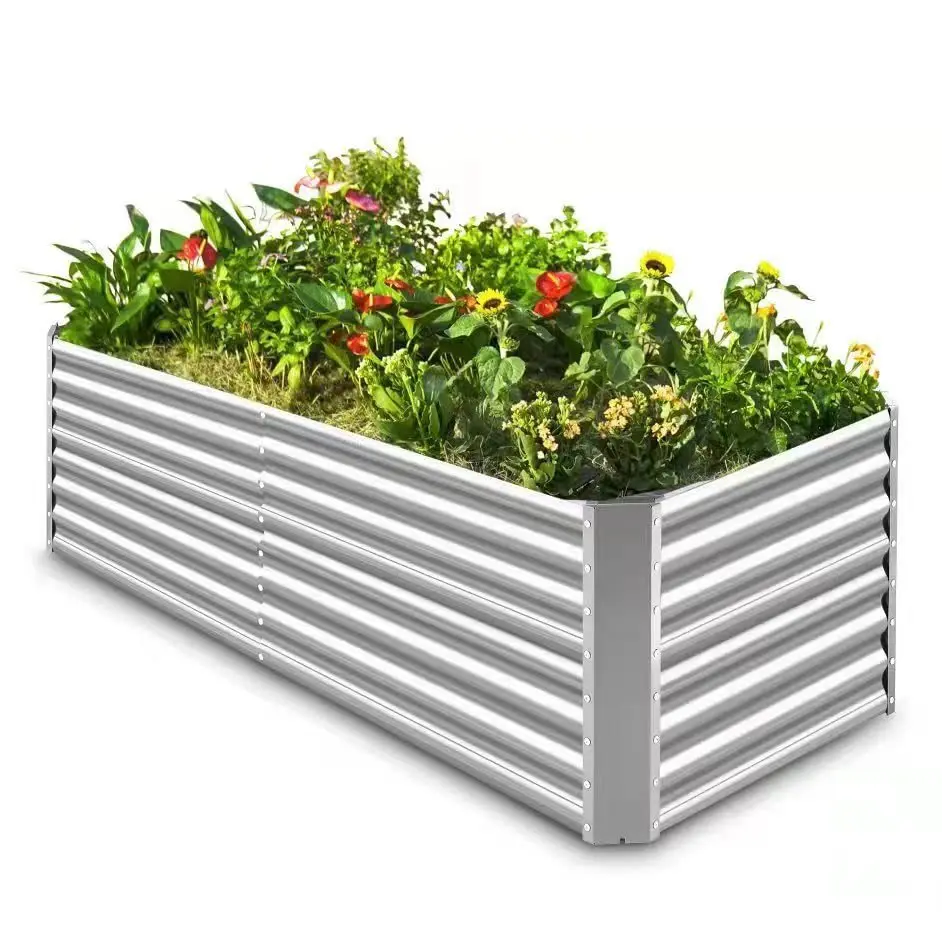 Best New Products Sturdy Metal Garden Landscaping Bed Boarded Galvanized Garden Bed for Vegetables and Flowers