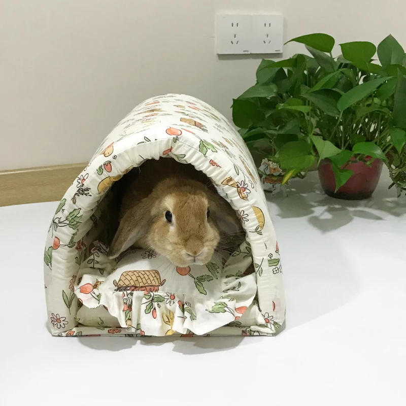 rabbit  accessories Small Animals Soft Fabric Bunny Bed LARGE Hideaway Tunnel Perfect House For Bunnies Rabbit Guinea Pig house