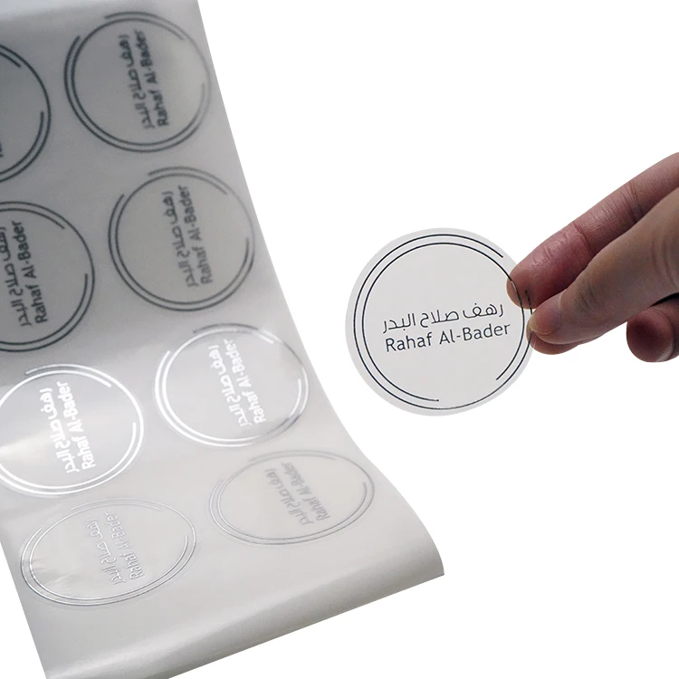 custom private high quality self adhesive bopp waterproof logo printing transparent round bottle stickers rose gold foil labels