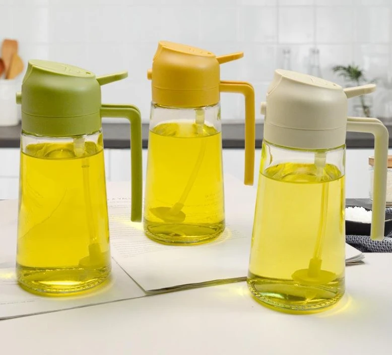 Oil Spray Bottle Glass Household Kitchen Leak-proof Oil Bottle Atomized Mist Edible Oil Container