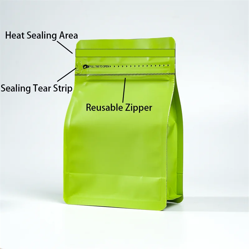 200g/500g/1000g 3 in 1 Empty Tea Protein Powder Custom Printed Kraft Paper Coffee Packaging Bags with Valve