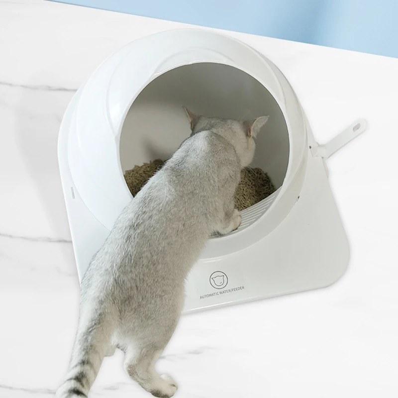 Cats Litter Box Toilet Sandbox Pet Toilet Basin Semi-closed Kitten Anti Splash Litter Box