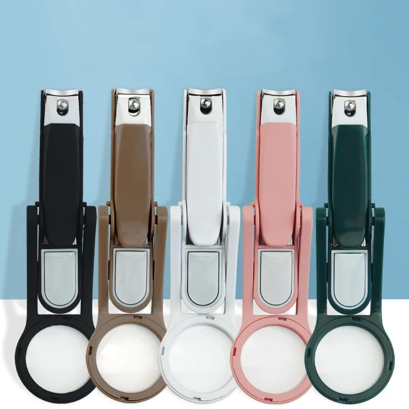Hot selling rotary nail clippers with magnifier glass nail tools for the elderly
