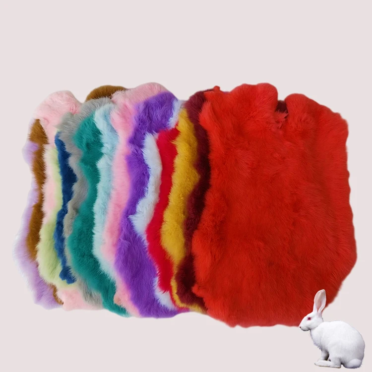 Dyed rabbit skin