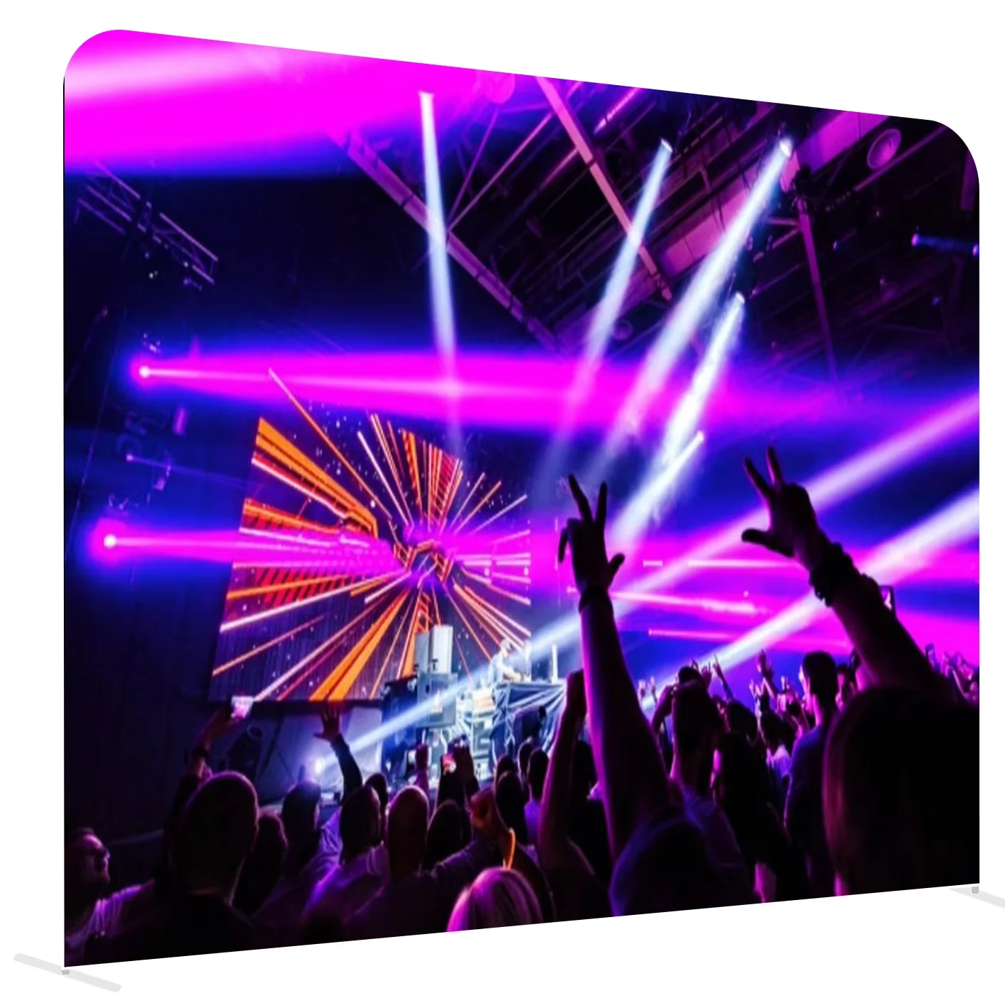 10X8 ft Aluminum Tension Fabric Pillow case Backdrop Display Stand Wedding Decor with Straight Advertising Banner