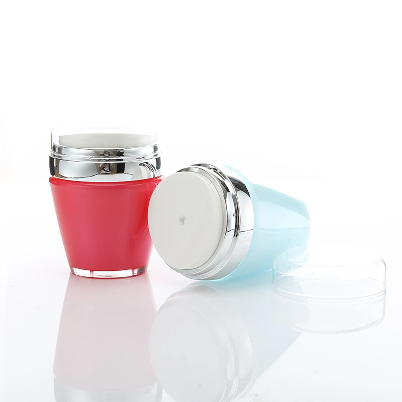 New design acrylic PMMA red wine airless Cosmetic cream Jar Plastic vacuum makeup Containers for packaging
