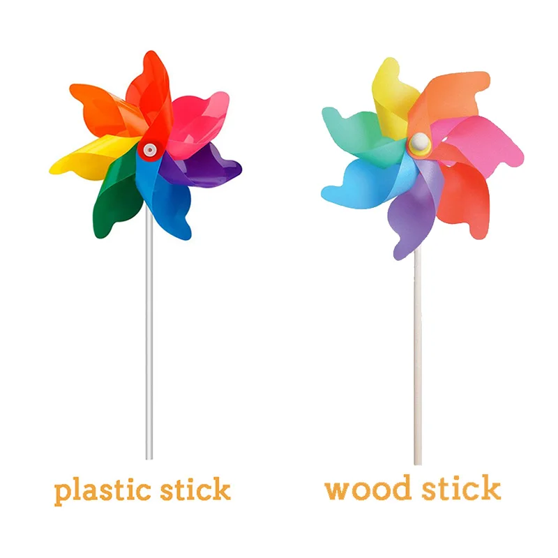 Manufacturer 7 Blades rainbow plastic Pinwheel Toy Wind Spinners Party Favors Gifts toy flower windmill kids toy windmills
