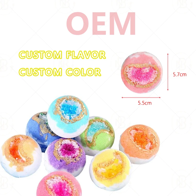 Custom Manufacturer Geode Bath Bombs 3D Shaped Luxury Milk 3d Crystal Bath Bombs Gift Set