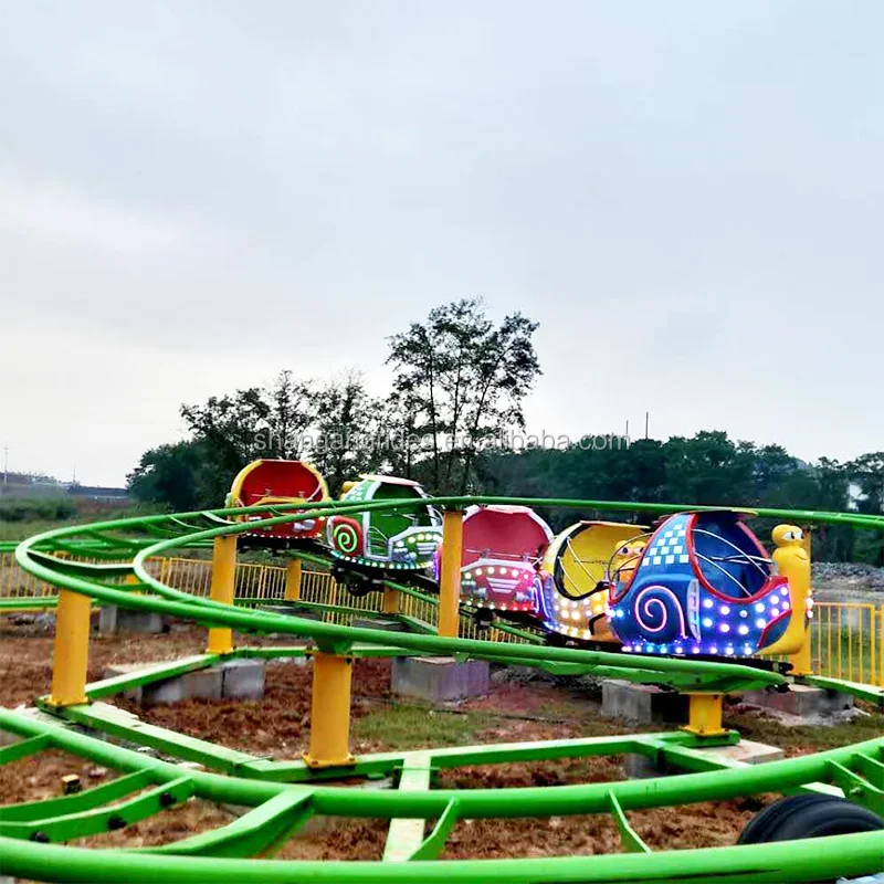 
Factory New Design Amusement Game Rides Kids Snail War Train Rotating Roller Coaster For Sale 