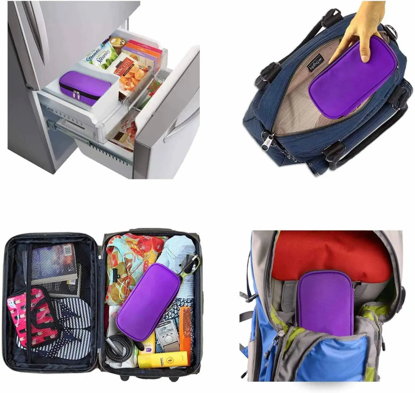 Portable Insulin Cooler Bag Travel Case Diabetic Cooler Bag Medication Insulated Cooling Bag Custom CANS as Picture Plain