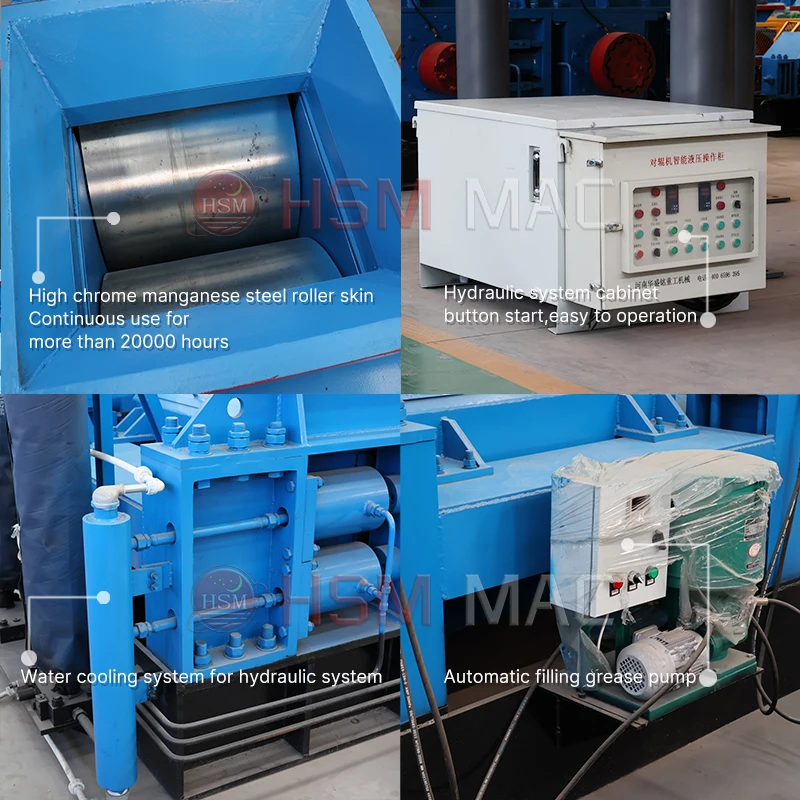 HSM CE cullet roller crusher sand crushing plant