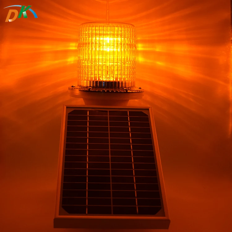 DK LED Solar Panel Building Aviation Blinking Warning Light Tower Marine Warning Light