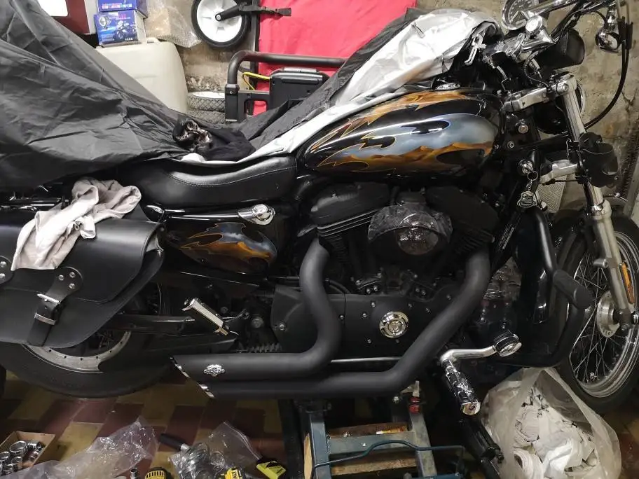 Motorcycle Black Exhaust Shortshots Shots Mufflers Pipes For Harley Sportster Iron 883 1200 XL 2004-2018