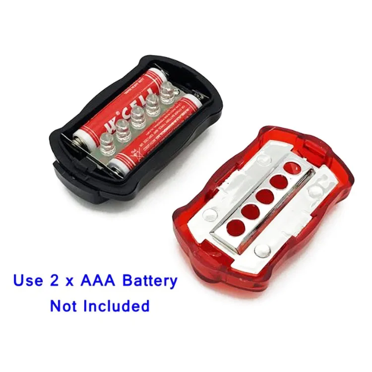 
5 LED Bicycle light bike rear light outdoor warning light waterproof red grlow lamp 