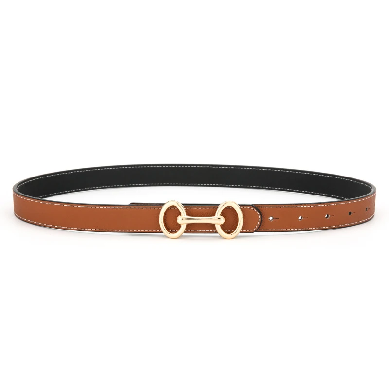 Luxury designer leather belt genuine leather pin buckle waist belt for women ladies