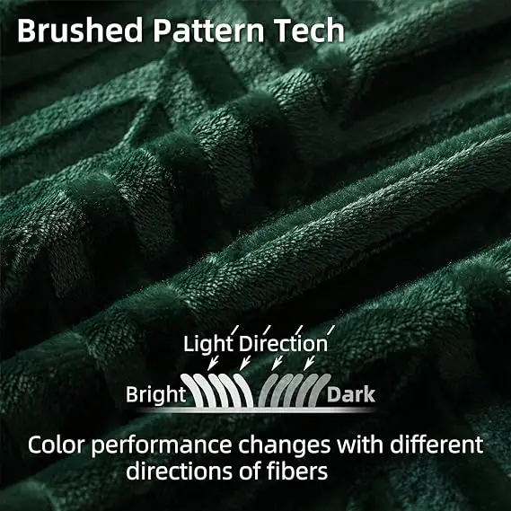 Flannel Fleece King Size Blanket for Bed, Soft Fluffy  Bedspread Coverlet with Decorative Chevron Pattern for All Season