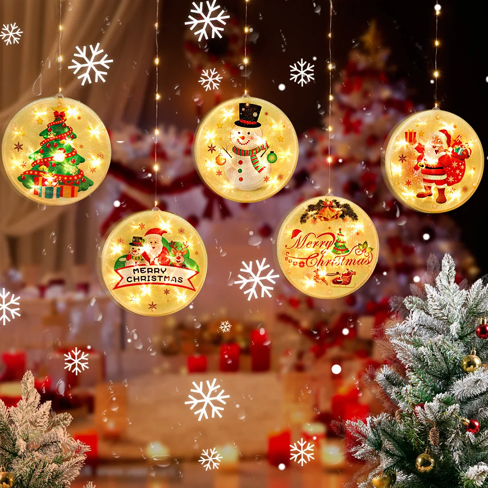 New Star Lights Christmas Atmosphere Curtains Window Decoration Room LED Lights Hanging Christmas Lights Commercial