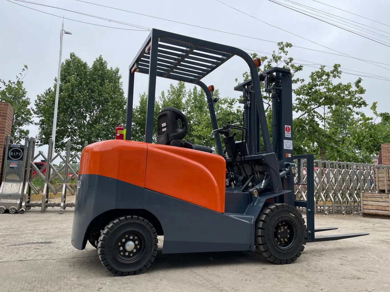 Stock Battery Powered  2.5ton 2500kg 4 wheels duplex triplex mast Electric Forklift manufacturer Lithium Battery electric