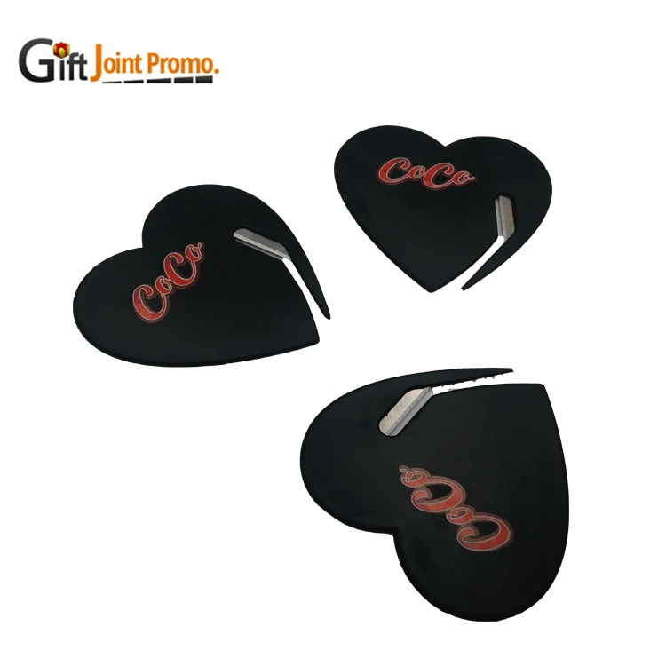 Promotional Cheap Plastic ABS Personalized Opener Cute Letter Heart Letter Slitter Mail Opener With LOGO